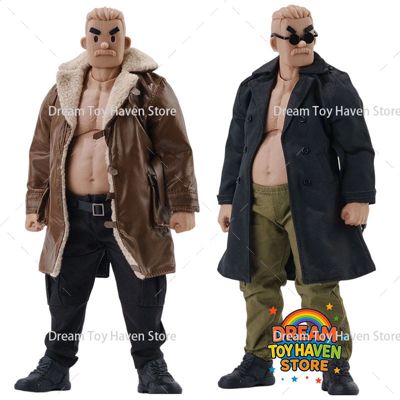 Leather Work Western - 1/10スケール、男性用、中年体型、太めの体型、革製のウィンドブレーカー、作業用パンツ、衣装モデル。ノタムナNT-03、アダム、強力なアクションフィギュアに適合。