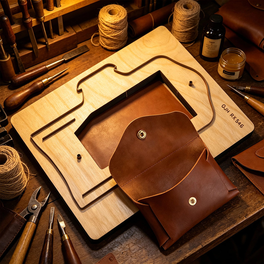 Leatherwork Projects - 財布コインバッグ革裁断型 DIY革工芸ツール 金属ダイカット縫製パターン カードバッグ製作裁断ツール