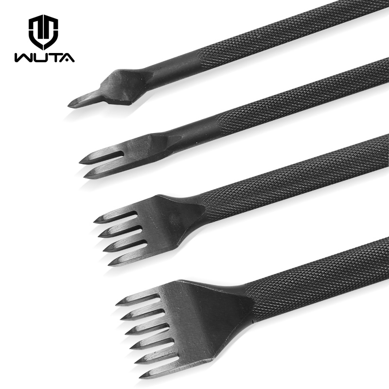 Leather Punch Revolving - WUTA 1 ピースダイヤモンドポイント黒刺す鉄革チゼルレザークラフト穴パンチツールステッチツール 3/4 ミリメートル利用可能