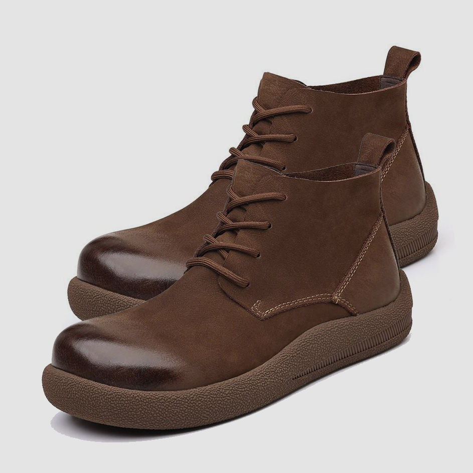 Leather Work Western - LIHUAMAO 牛革ワークブーツオートバイブーツウエスタンブーツカジュアルメンズシューズアウトドア履物靴冬のブーツハイトップ