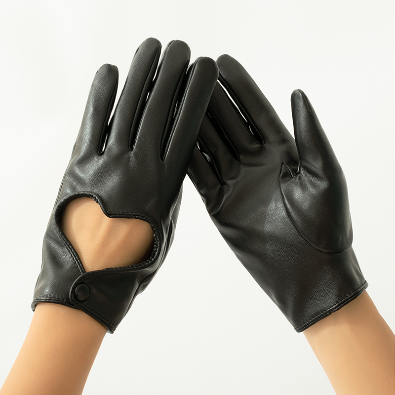 Leather Work Winter Gloves - ウィンディーピーピーチハートレザーグローブ冬用プラスベルベット厚手のライディングウォームフルフィンガータッチスクリーンドライビングミトンs27