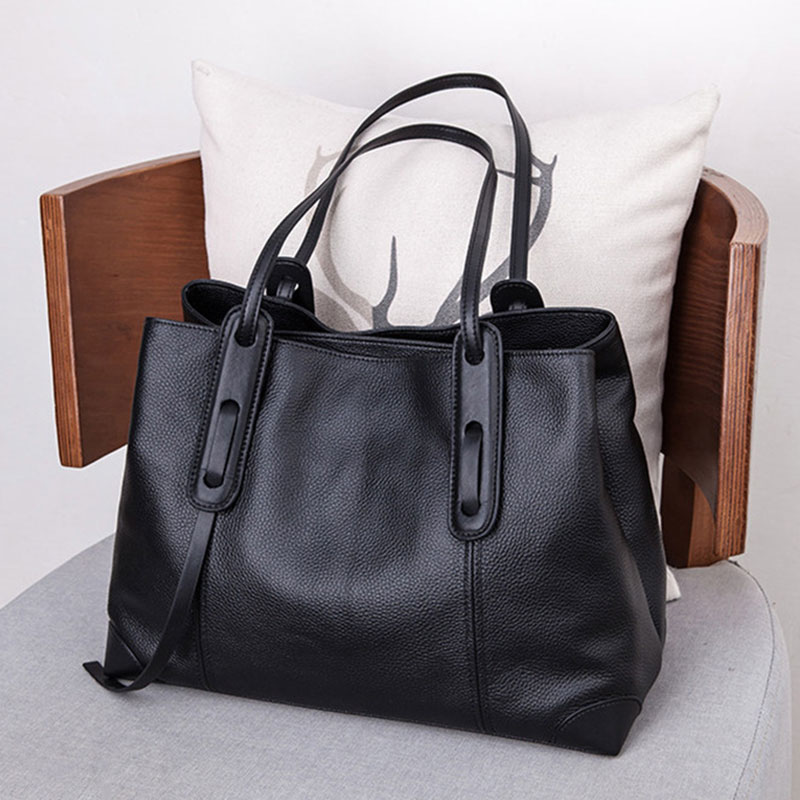 Leather Work Handbag - 本革トートバッグ高級デザイナーの女性のショルダーバッグ大容量の女性のバッグ高品質のソフト牛革女性のハンドバッグ