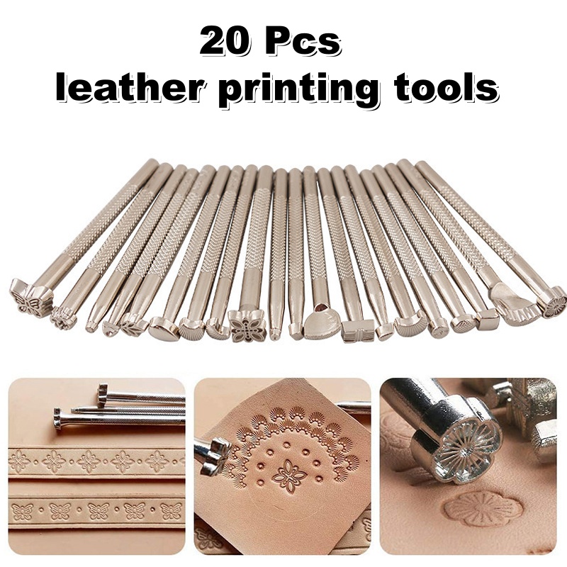 20個入り革刻印工具セット、革細工用サドル製作スタンプ、彫刻 - Leatherwork Kit のレビューと価格