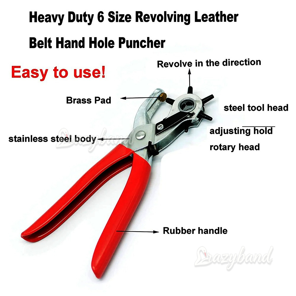 多機能レザーホールパンチ、革加工用、6サイズ回転式レザーベル - Leather Punch Revolving のレビューと価格