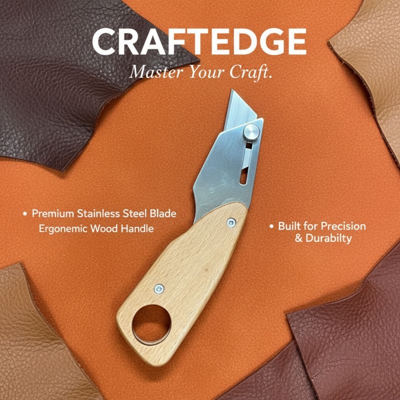 台形ステンレス鋼革切断ナイフ手作り革工芸エッジトリミングツー - Leatherwork Projects のレビューと価格