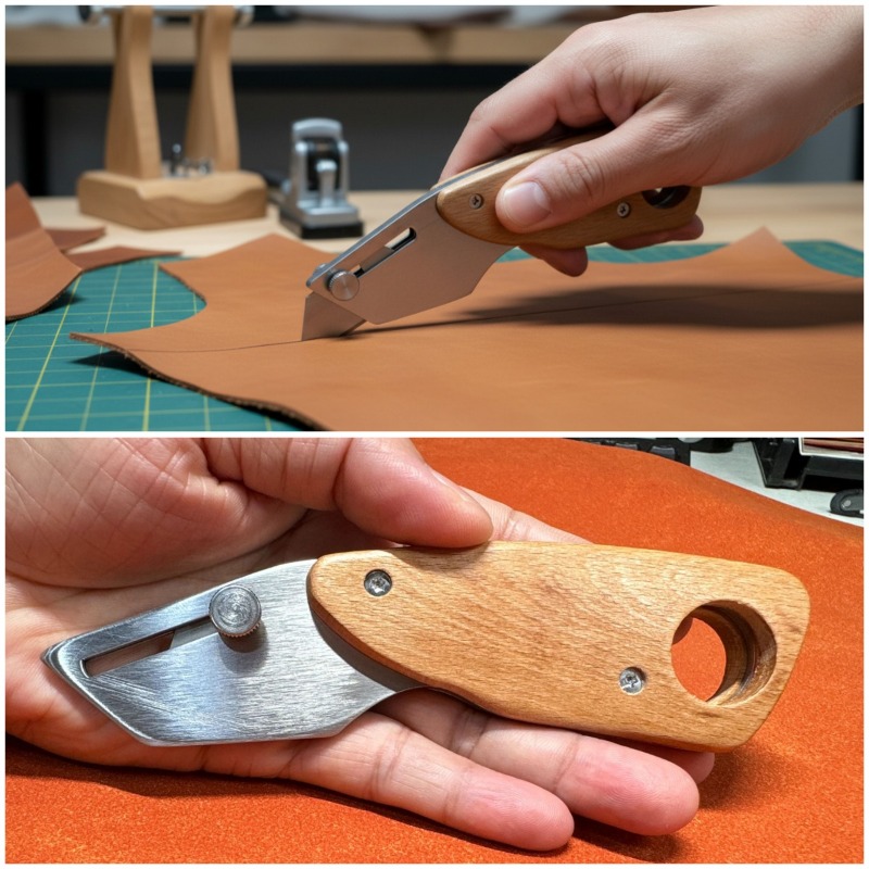 台形ステンレス鋼革切断ナイフ手作り革工芸エッジトリミングツー - Leatherwork Projects のレビューと価格