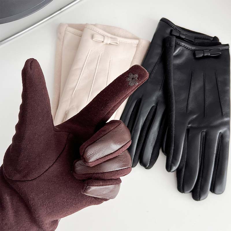 秋冬のアウトドアサイクリングに最適な女性用レザーフィンガーレ - Leather Work Winter Gloves のレビューと価格