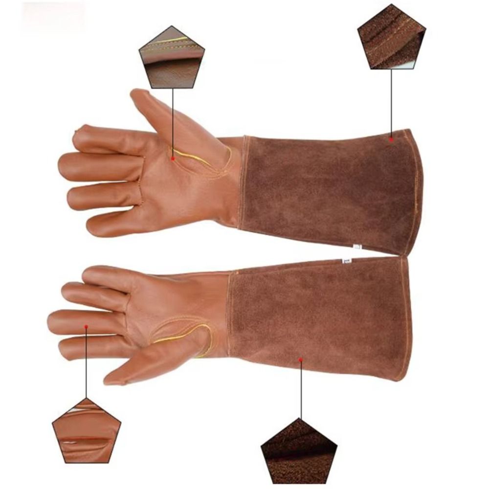 長袖ガーデニンググローブコーヒー耐摩耗性屋外作業手袋抗刺し傷 - Leather Work Winter Gloves のレビューと価格
