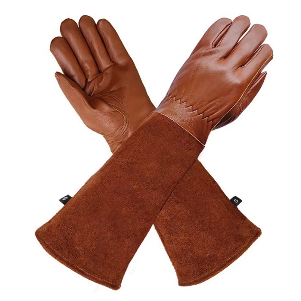 長袖ガーデニンググローブコーヒー耐摩耗性屋外作業手袋抗刺し傷 - Leather Work Winter Gloves のレビューと価格