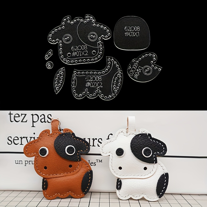 7 ピース/セットかわいい漫画牛アクリルテンプレート DIY - Leatherwork Kit のレビューと価格