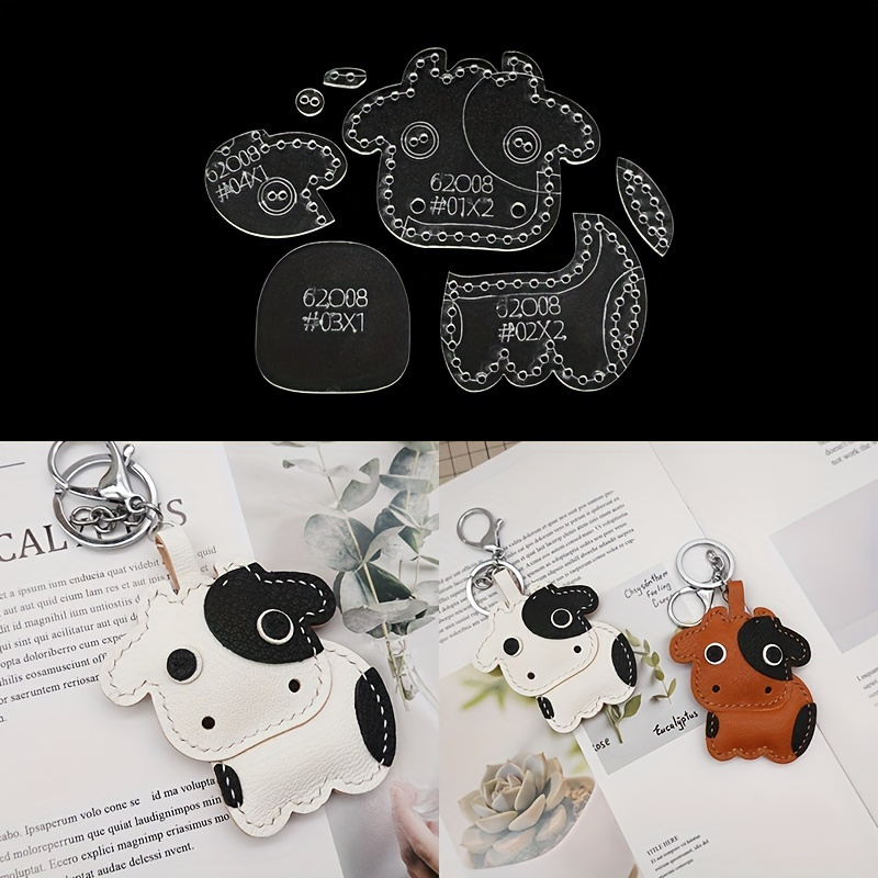 7 ピース/セットかわいい漫画牛アクリルテンプレート DIY - Leatherwork Kit のレビューと価格