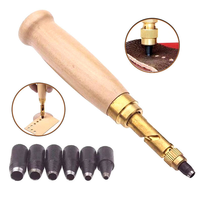 DIY レザーパンチロータリー穴あけ機 6 ピースベルトパン - Leather Punch Revolving のレビューと価格