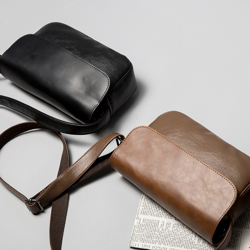 レトロショルダーバッグ男性クロスボディバッグストリートファッ - Leather Work Handbag のレビューと価格