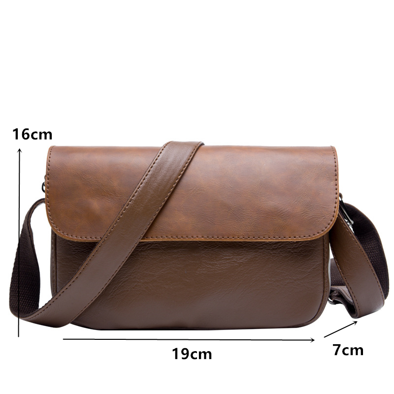 レトロショルダーバッグ男性クロスボディバッグストリートファッ - Leather Work Handbag のレビューと価格
