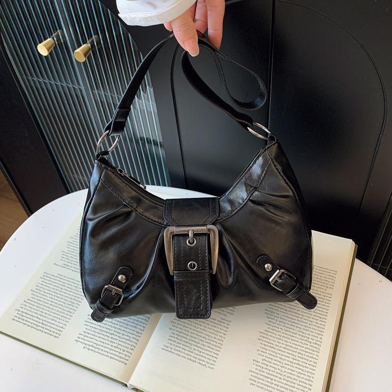 Y2K レトロプリーツレザーショルダーバッグハンドバッグ女性 - Leatherwork Workshop のレビューと価格