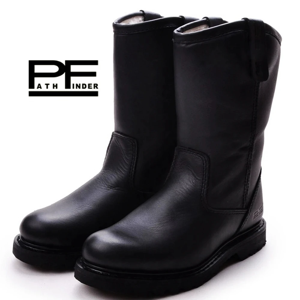 Pf メンズ本革グッドイヤーウェルトオートバイブーツ冬レトロ - Leather Work Western のレビューと価格