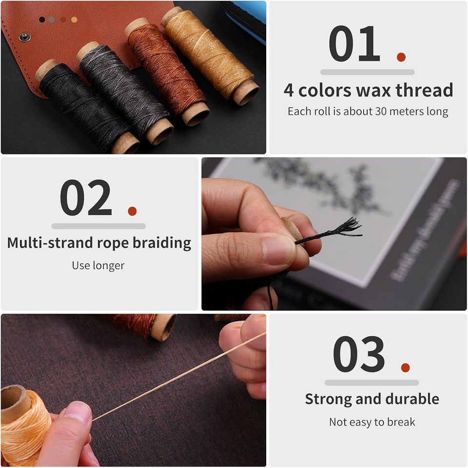 BUDDUR 革縫製ツールキット ワックス糸と針千枚通しプロ - Leatherwork Awl のレビューと価格