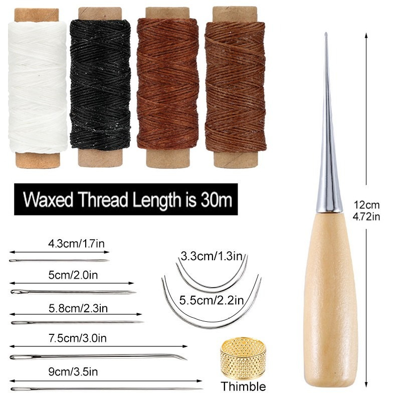 13点セット レザー縫製セット ハンドバッグ 靴 手作り 縫 - Leatherwork Awl のレビューと価格