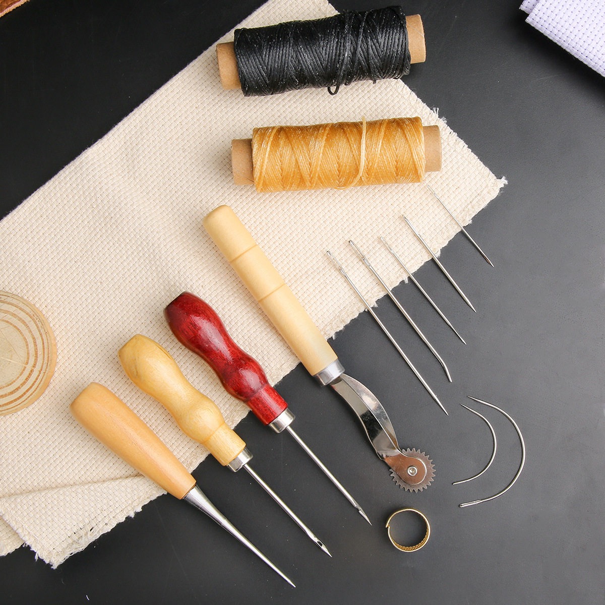 13点セット レザー縫製セット ハンドバッグ 靴 手作り 縫 - Leatherwork Awl のレビューと価格