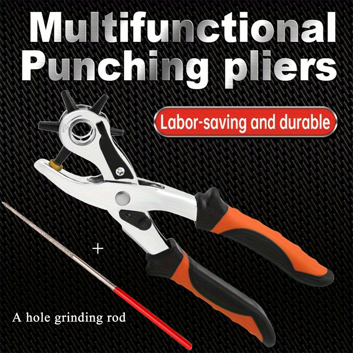革穴あけパンチ、頑丈な回転式アイレットパンチプライヤー、穴研 - Leather Punch Revolving のレビューと価格