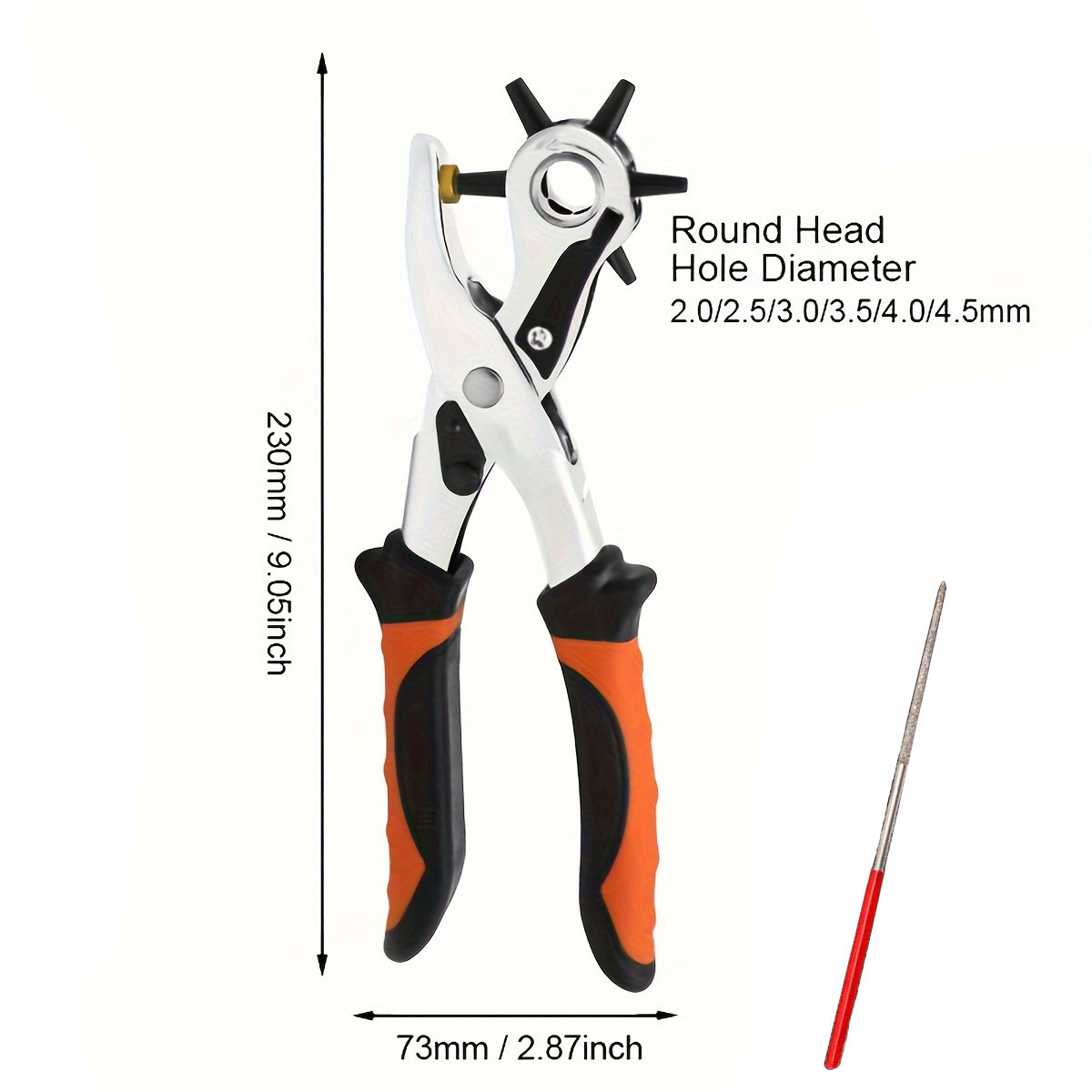 革穴あけパンチ、頑丈な回転式アイレットパンチプライヤー、穴研 - Leather Punch Revolving のレビューと価格