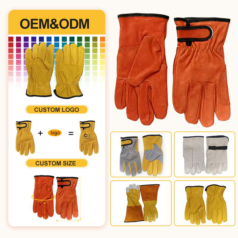 カスタムロゴ入り高品質冬用革製溶接作業用手袋、冬の作業用大型 - Leather Work Winter Gloves のレビューと価格