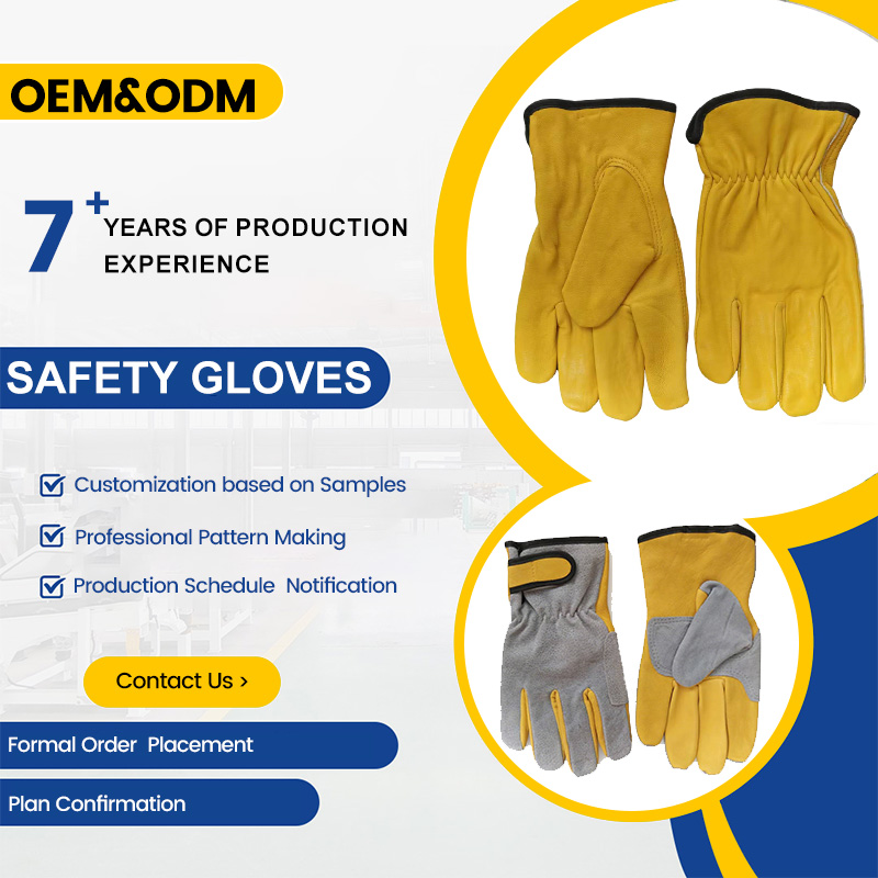 カスタムロゴ入り高品質冬用革製溶接作業用手袋、冬の作業用大型 - Leather Work Winter Gloves のレビューと価格