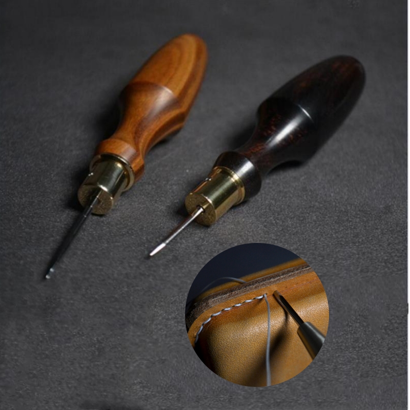 手作りの革製ピアスツール,手作り,無垢材オリーブコーン,平ら - Leatherwork Awl のレビューと価格