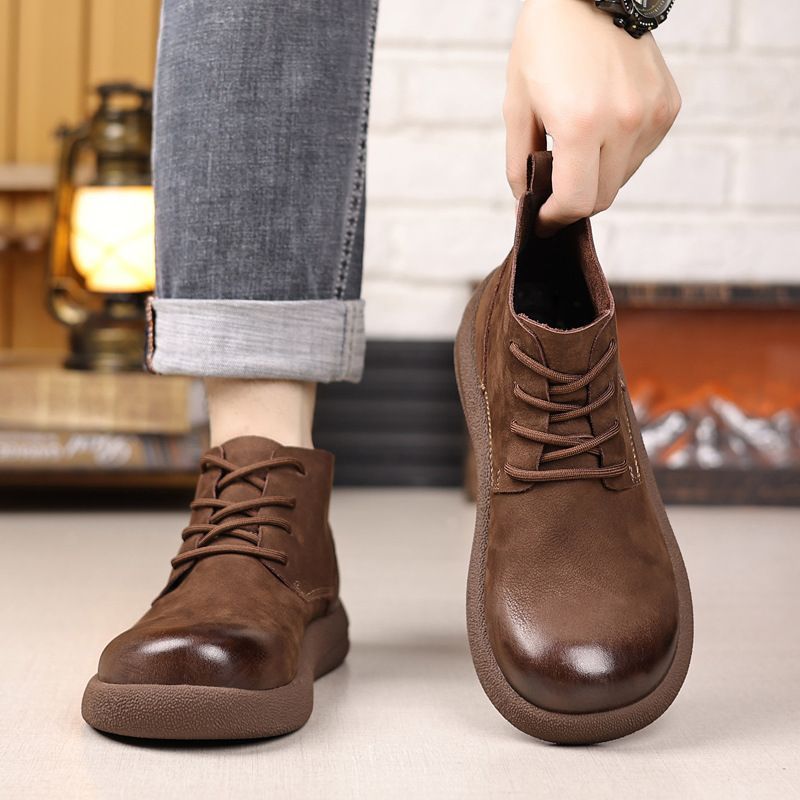 LIHUAMAO 牛革ワークブーツオートバイブーツウエスタン - Leather Work Western のレビューと価格