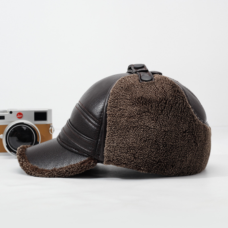 2026年新作 PUレザー 冬用 メンズ 新型 中綿入り 暖 - Leather Work Hat のレビューと価格