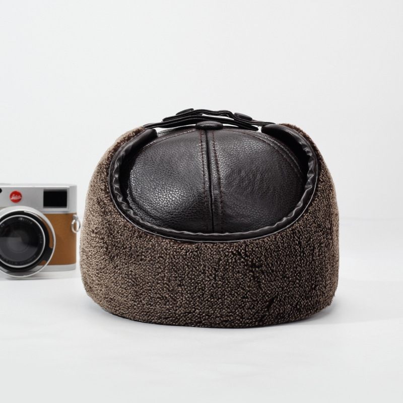 2026年新作 PUレザー 冬用 メンズ 新型 中綿入り 暖 - Leather Work Hat のレビューと価格
