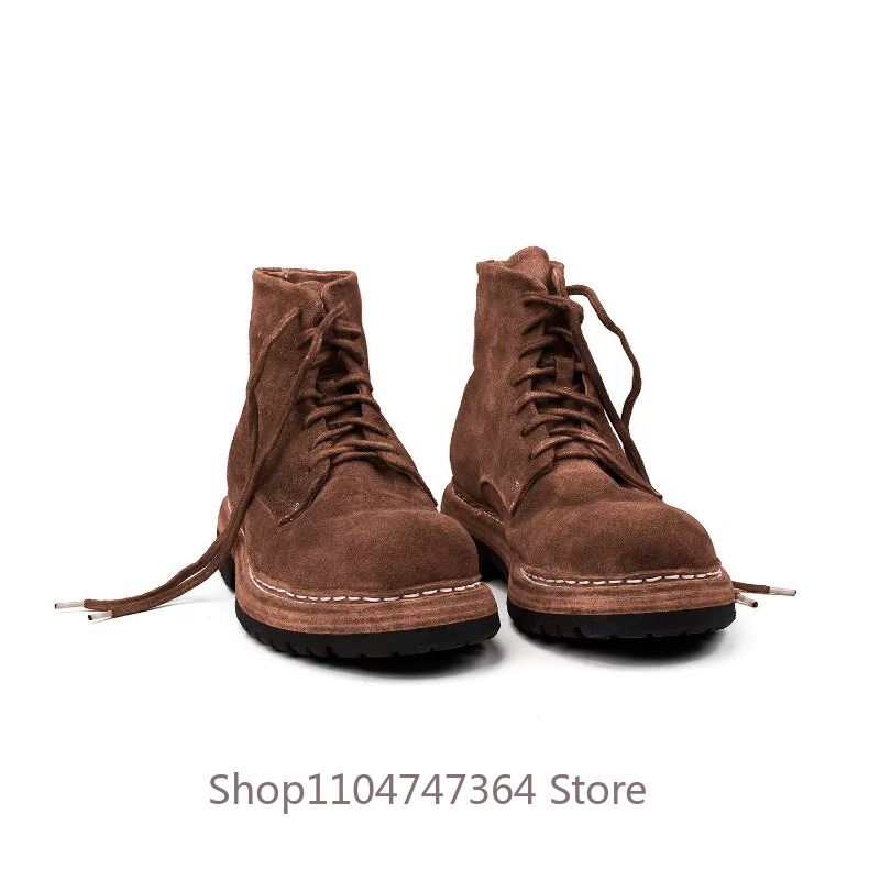 本革製ワークホースハイド厚底レースアップデザートアウトドアカ - Leather Work Western のレビューと価格