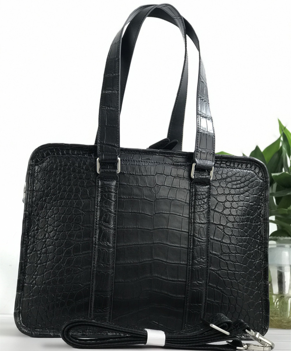 新しいクロコダイルレザーラップトップバッグ 本物のクロコダイ - Leather Work Handbag のレビューと価格