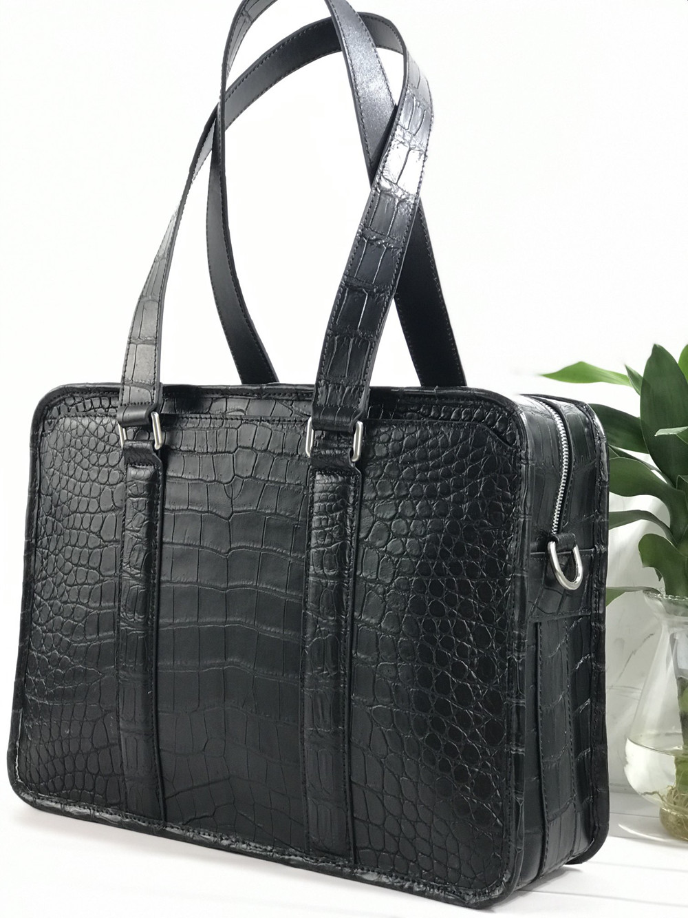 新しいクロコダイルレザーラップトップバッグ 本物のクロコダイ - Leather Work Handbag のレビューと価格