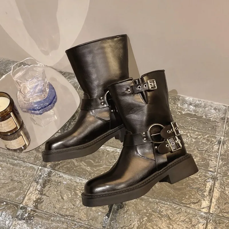 女性のアンクルブーツ秋の仕事ファッションエレガントなパンク新 - Leather Work Western のレビューと価格