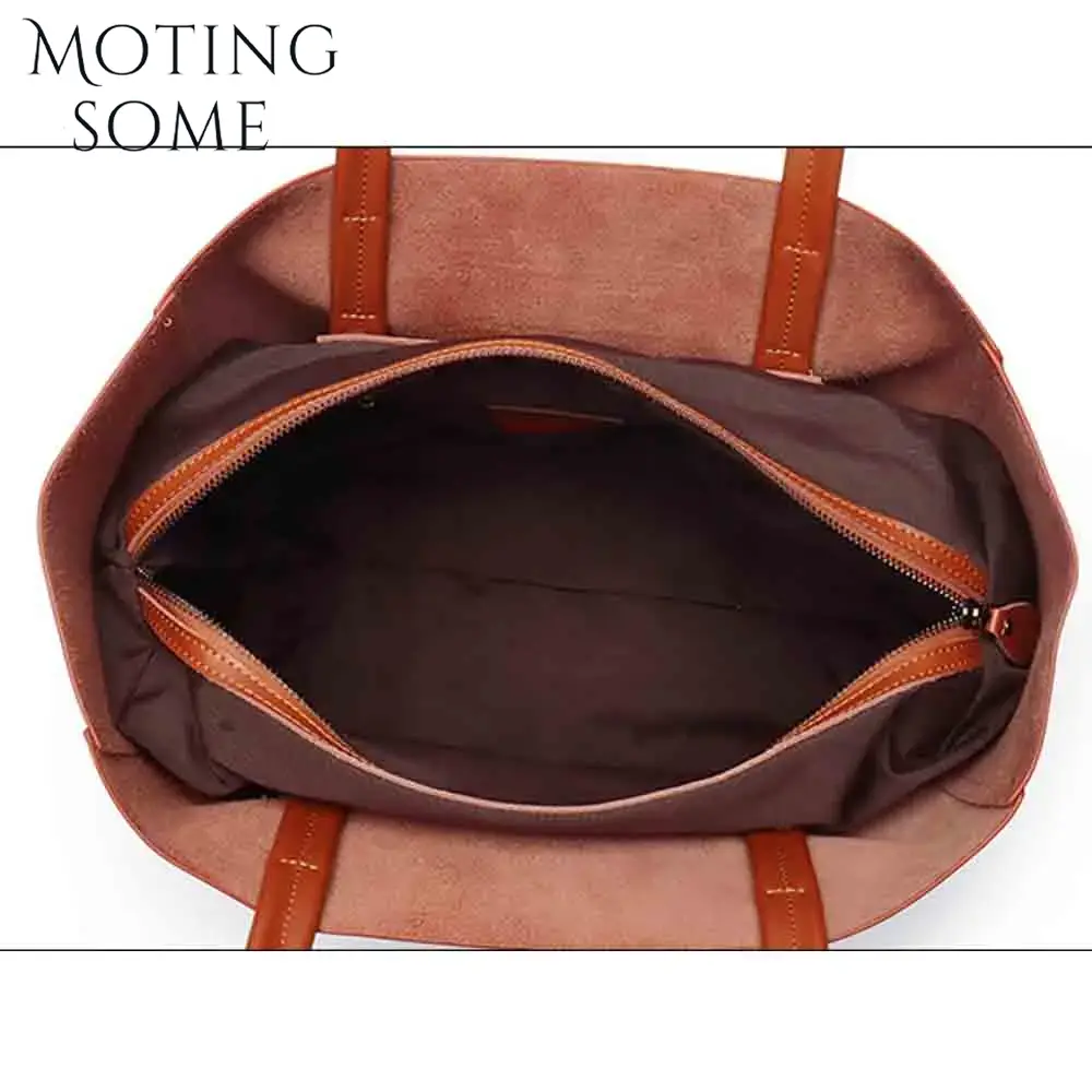 Motingsome 厚い牛革ミニマリズム女性トートビーチバ - Leather Work Handbag のレビューと価格