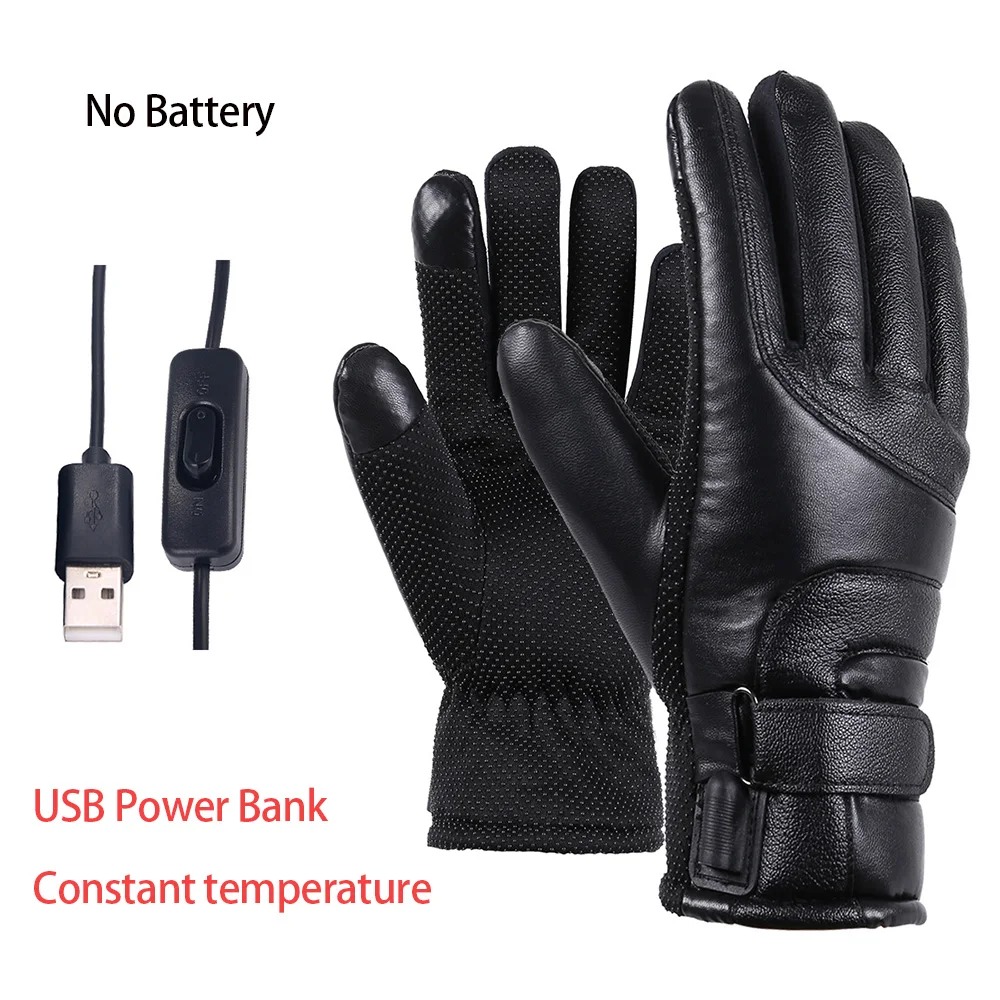 男女兼用電熱スキーグローブ USB充電式ハンドウォーマー 冬 - Leather Work Winter Gloves のレビューと価格