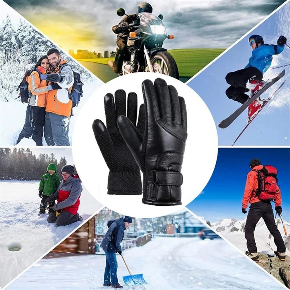 男女兼用電熱スキーグローブ USB充電式ハンドウォーマー 冬 - Leather Work Winter Gloves のレビューと価格
