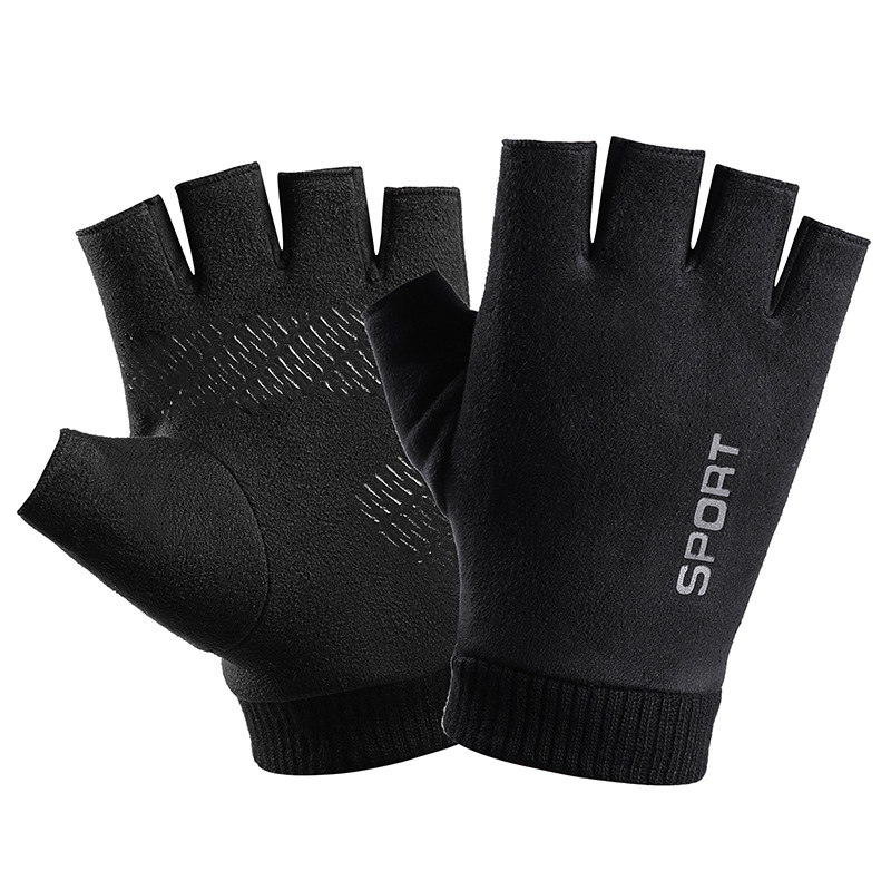 メンズスエードレザーぬいぐるみ,厚手のハーフフィンガータッチ - Leather Work Winter Gloves のレビューと価格