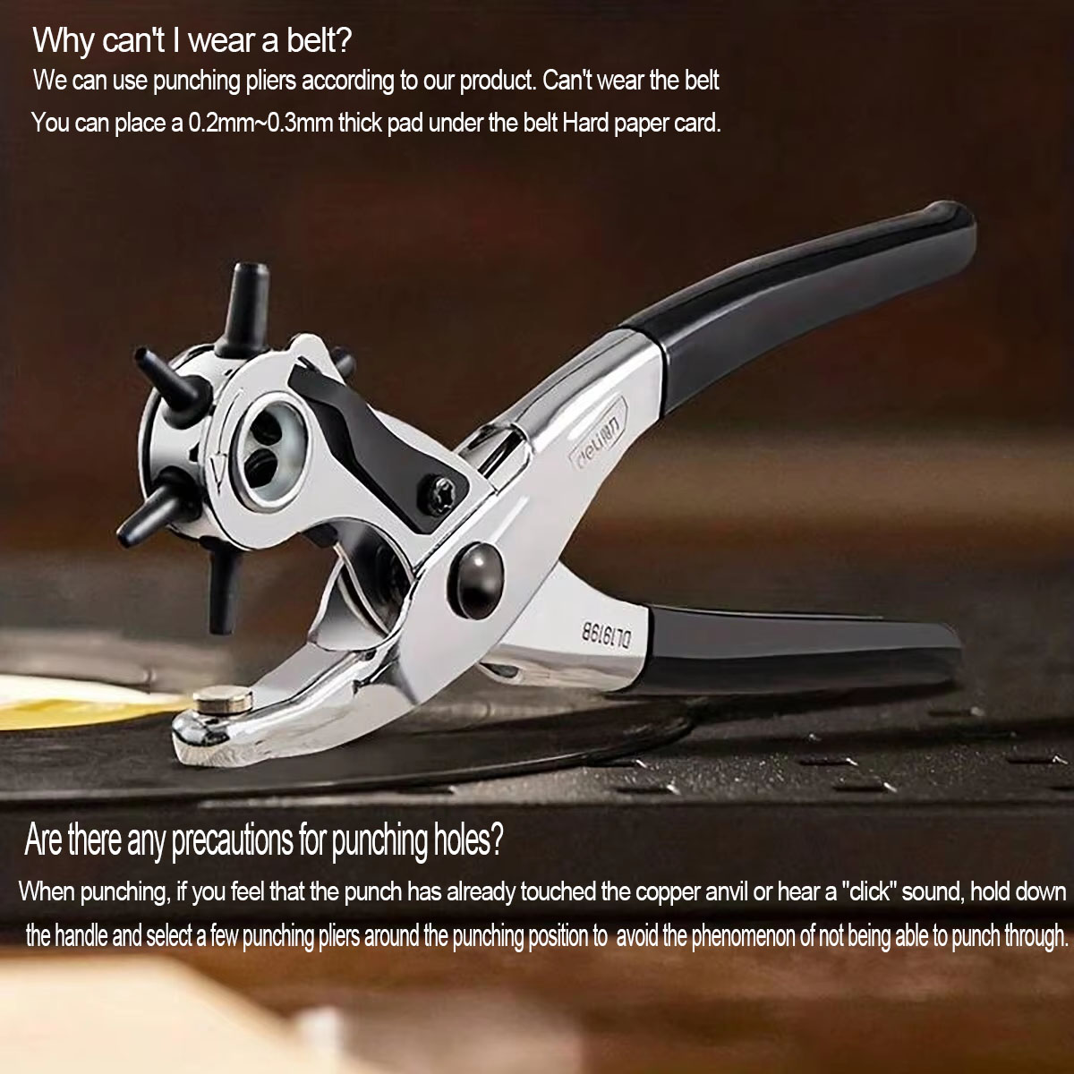 1pc-ベルトパンチプライヤー革ベルト穴アイレットパンチャー - Leather Punch Revolving のレビューと価格