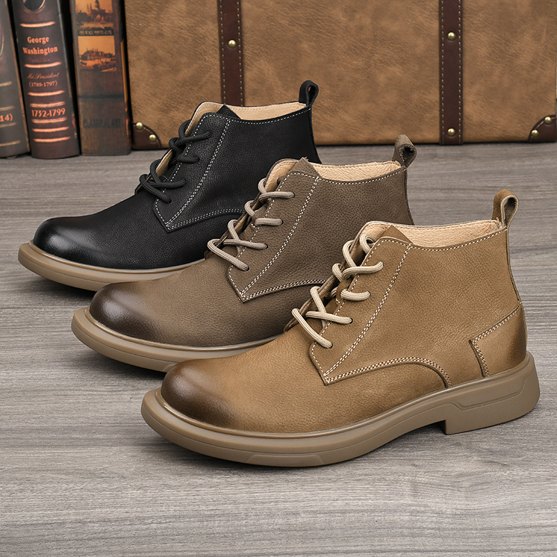 LIHUAMAO グレード A 牛革ワークブーツオートバイブ - Leather Work Western のレビューと価格